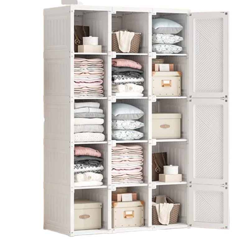 النمل صندوق تركيب خزانة غرفة النوم المنزلية تأجير غرفة بسيطة القماش خزانة الحديثة البلاستيك الجمعية Szafy الأثاث