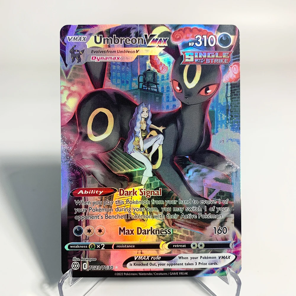 Anime PTCG Umbreon Gengar GX/VMAX Series Proxy Card Holographic Hobbies Rare Game Card PKM Trading Collection Card Gift