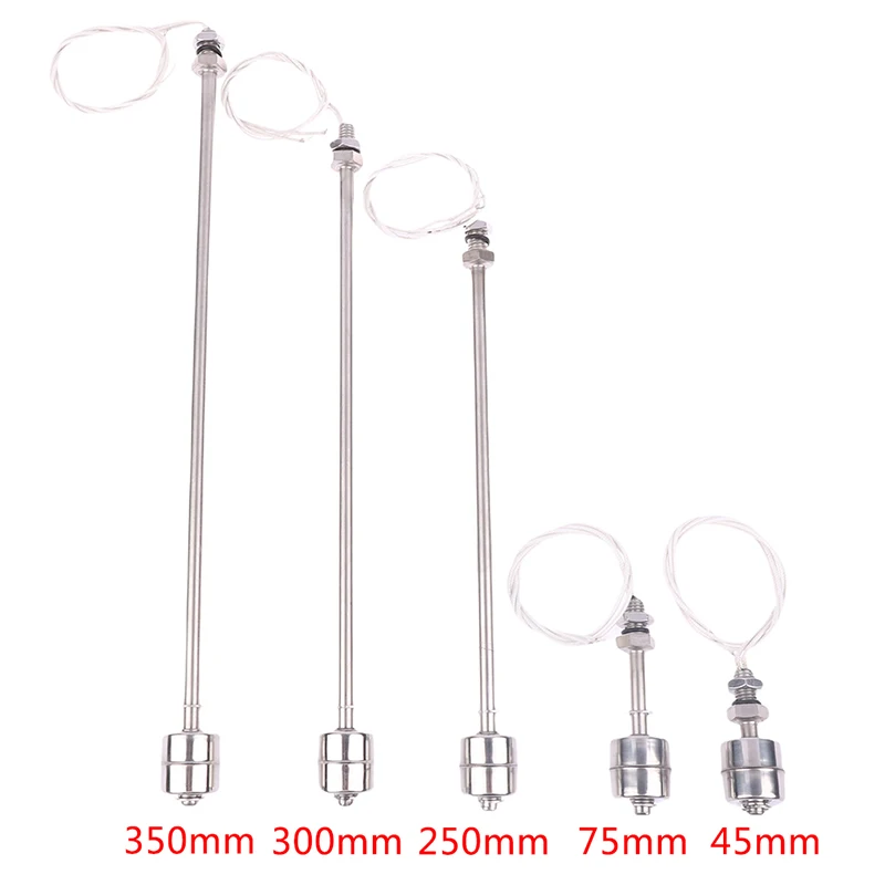 30Styles 45-400mm Stainless Steel Float Switch Tank Liquid Water Level Sensor Double Ball Switch Tank Pool Flow Sensors Float