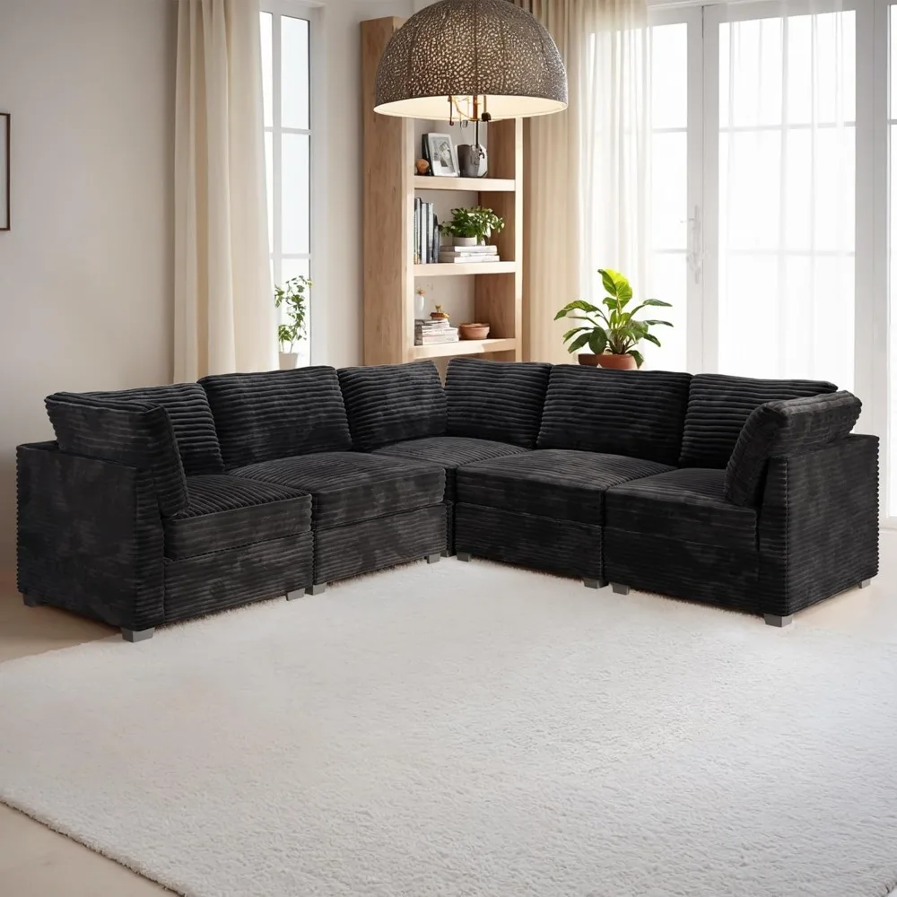 

Luxury Modular Sectional Sofa Couch - 98x98 Oversized L Shaped Cloud Couch for Living Room,Deep Seat Upholstered Convertible