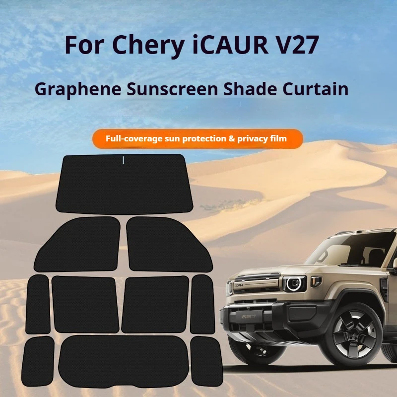 Car Sunscreen Shade Curtain for Chery ICAUR V27 Graphene Full-Car Heat-Insulating Privacy Shades Heat Insulation Sunshade Panel
