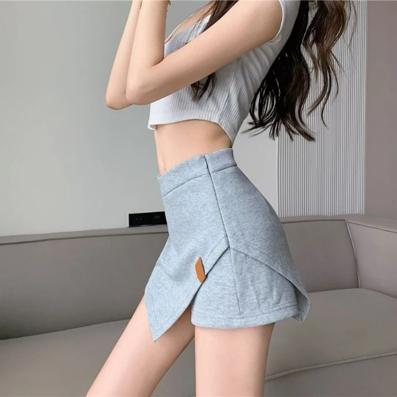 Spicy Girl Trendy Asymmetrical A Line High Waist V Waist Bodycon Ultra Short Skort 2026 Fall New Arrival Street Chic​