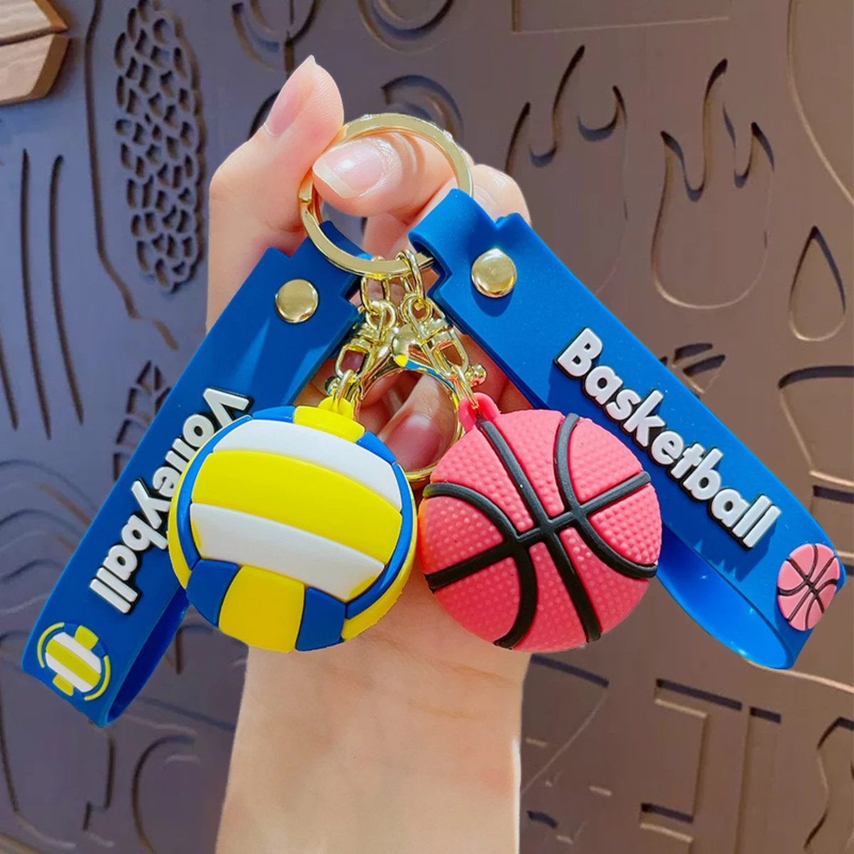 Football, Basketball, Volleyball Series Keychain, Creative New Car Bag Pendant, Festival