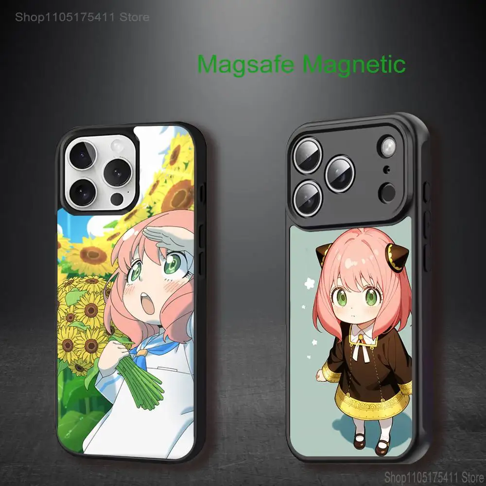 

S X F A-Anya F-Forger Phone Case For iPhone 17,16,15,14,13,12,11,Pro,Max,Plus,Mini,SE4,E Magnetic Magsafe Wireless Charging