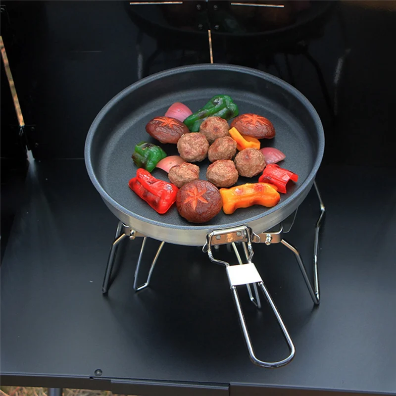 

-A14E Ultralight Titanium Frypan Outdoor Camping Hiking Tableware Cookware Picnic Cooking Utensils Frying Pan Durable Easy To Us