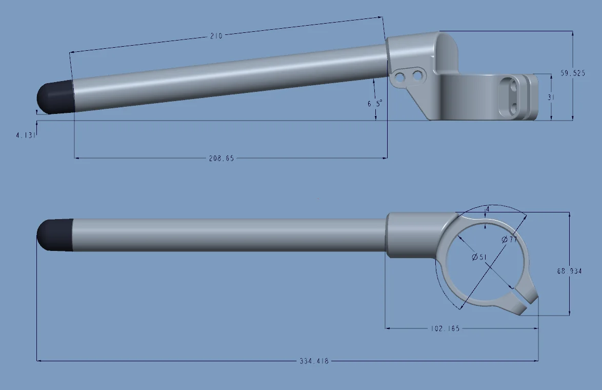 51 mm/2.0 in Motorcycle CNC Racing Refit Clip On Handle Bars Front End Upper Top Clamp For Aprilia RS660 RSV4 RSVR