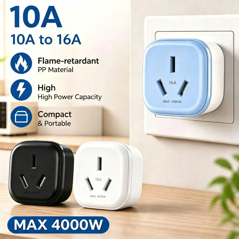 10A To 16A Power Plug Adapter Flame Retardant PP Material 4000W For Home AC Water Heater Use Universal Travel Converter Adapter