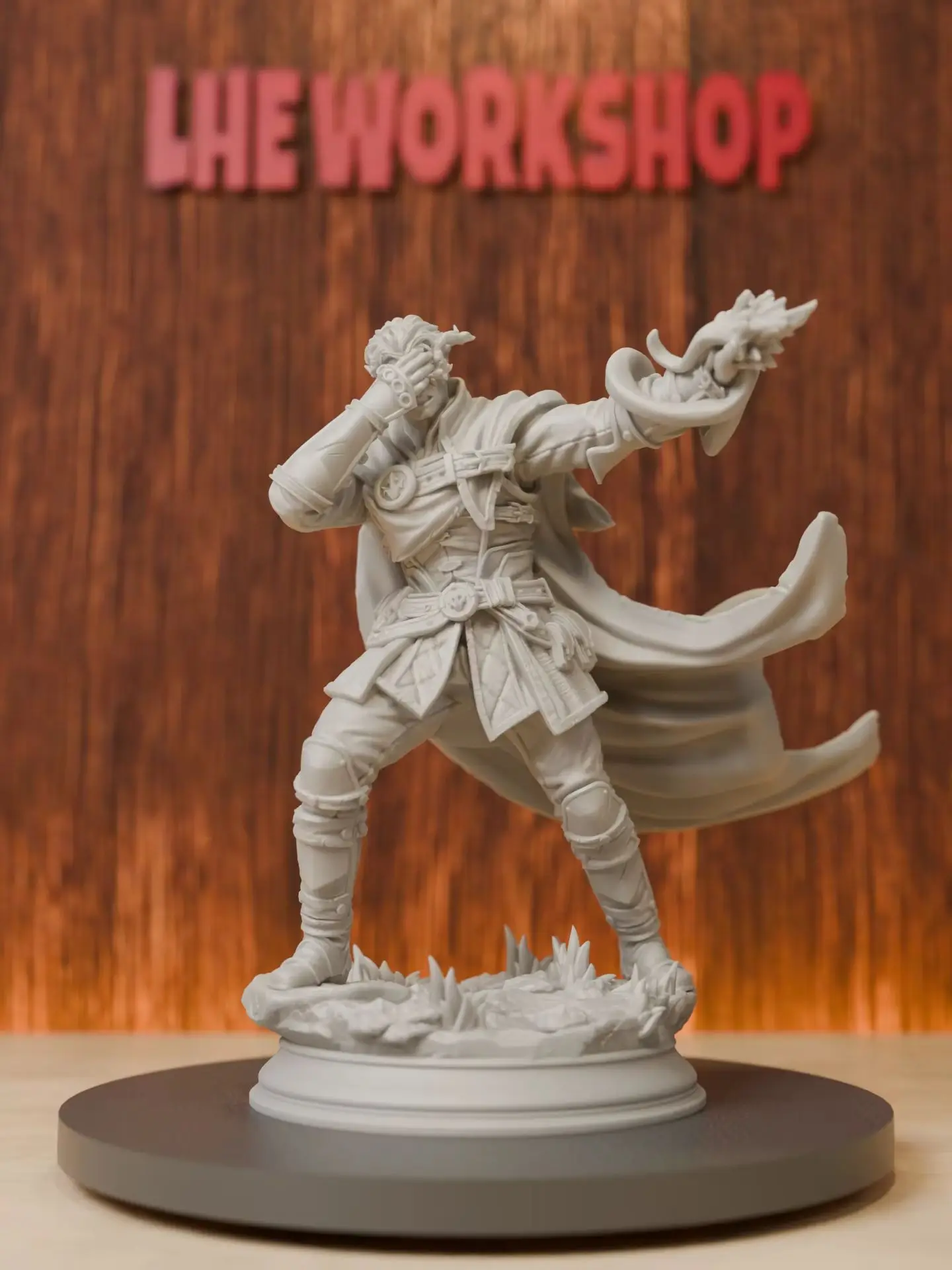 Half-Elf Warlock Miniatures | 28mm-75mm | Resin 3D Printed DND Pathfinder Mini | Unpainted Grey