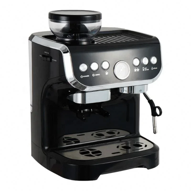 Professional Espresso Machines Combo Cappuccino Coffee Maker Built-in Bean Grinder With Milk Frother Steam Wand