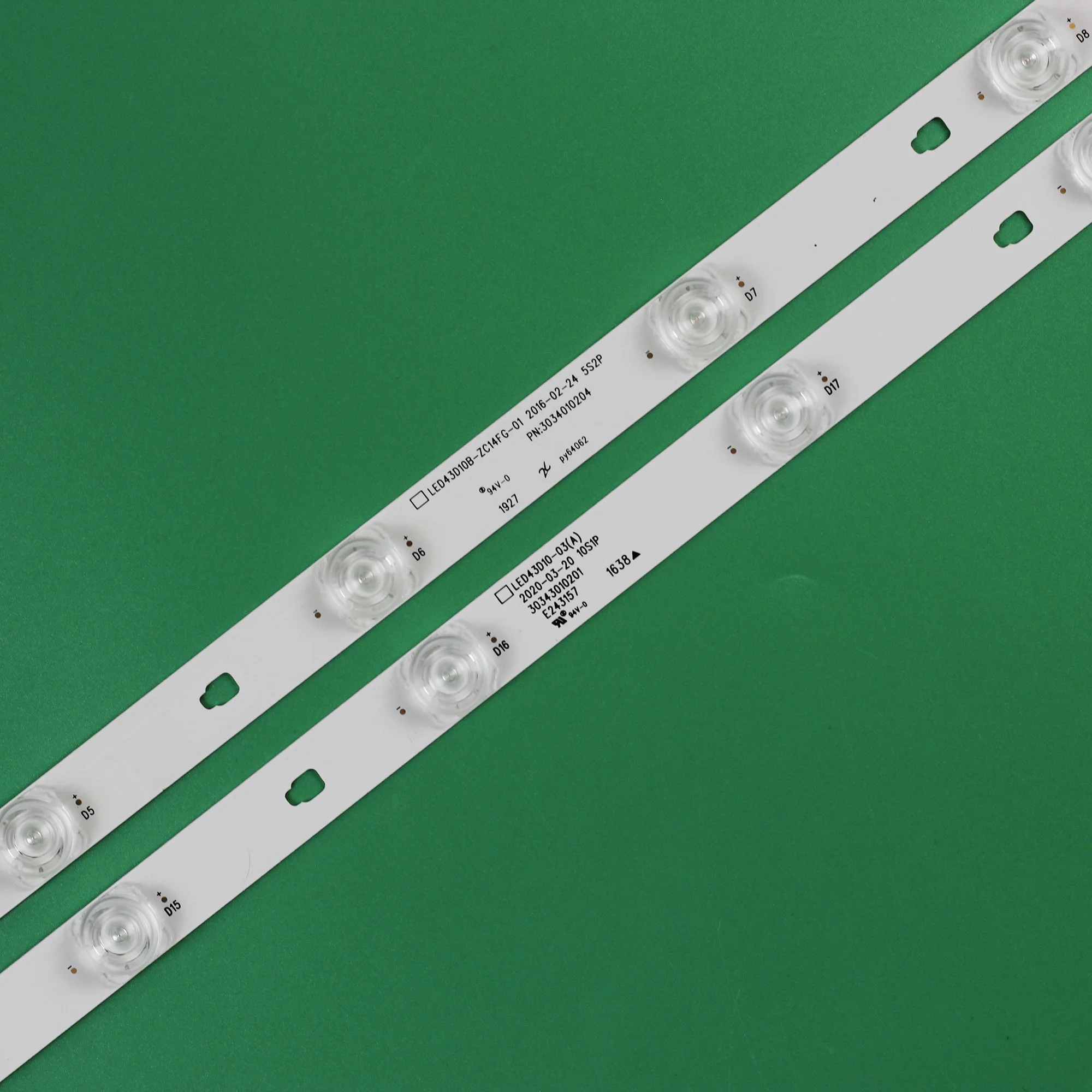 Zestaw 5 szt. Listwa oświetleniowa LED dla LC430EGY-SJM1 LED43D10A-ZC14FG-01 30343010203 30343010204 06 10 s1p 5 s2p 43 ux10s