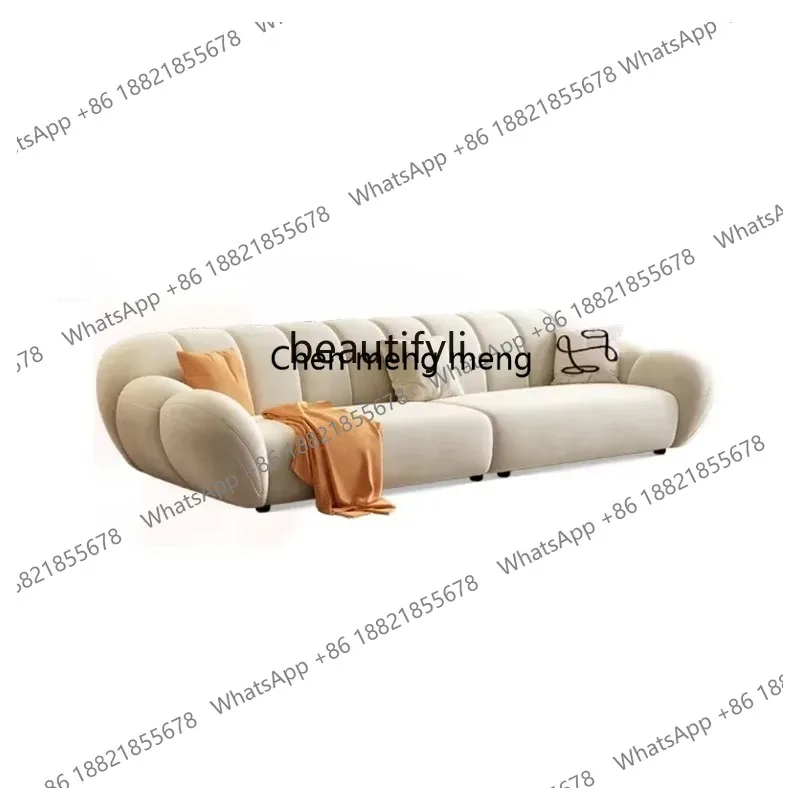 Nordic Cream Style Skin-Friendly Cat Fleece Fabric Sofa Designer New Modern & Minimalism Large and Small Apartment Type Sofa