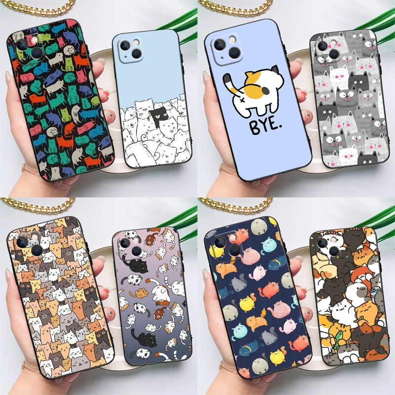 Cute Cartoon Cat Case For Samsung Galaxy M35 M55 M15 M32 M16 M36 M56 M54 M23 M20 M52 M34 M14 M11 M31 M13 M53