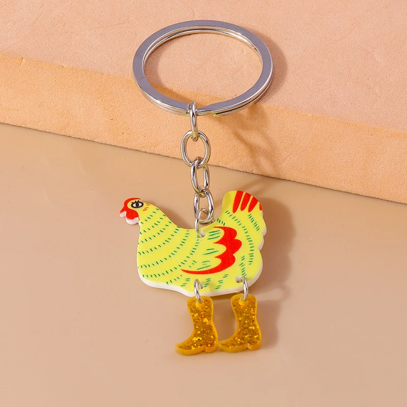 Aihua Cute Funny Chicken Hen Keychain Rooster Chicken Keyring Pendants for Women Girls Handbag Accessories DIY Jewelry GiftsID: