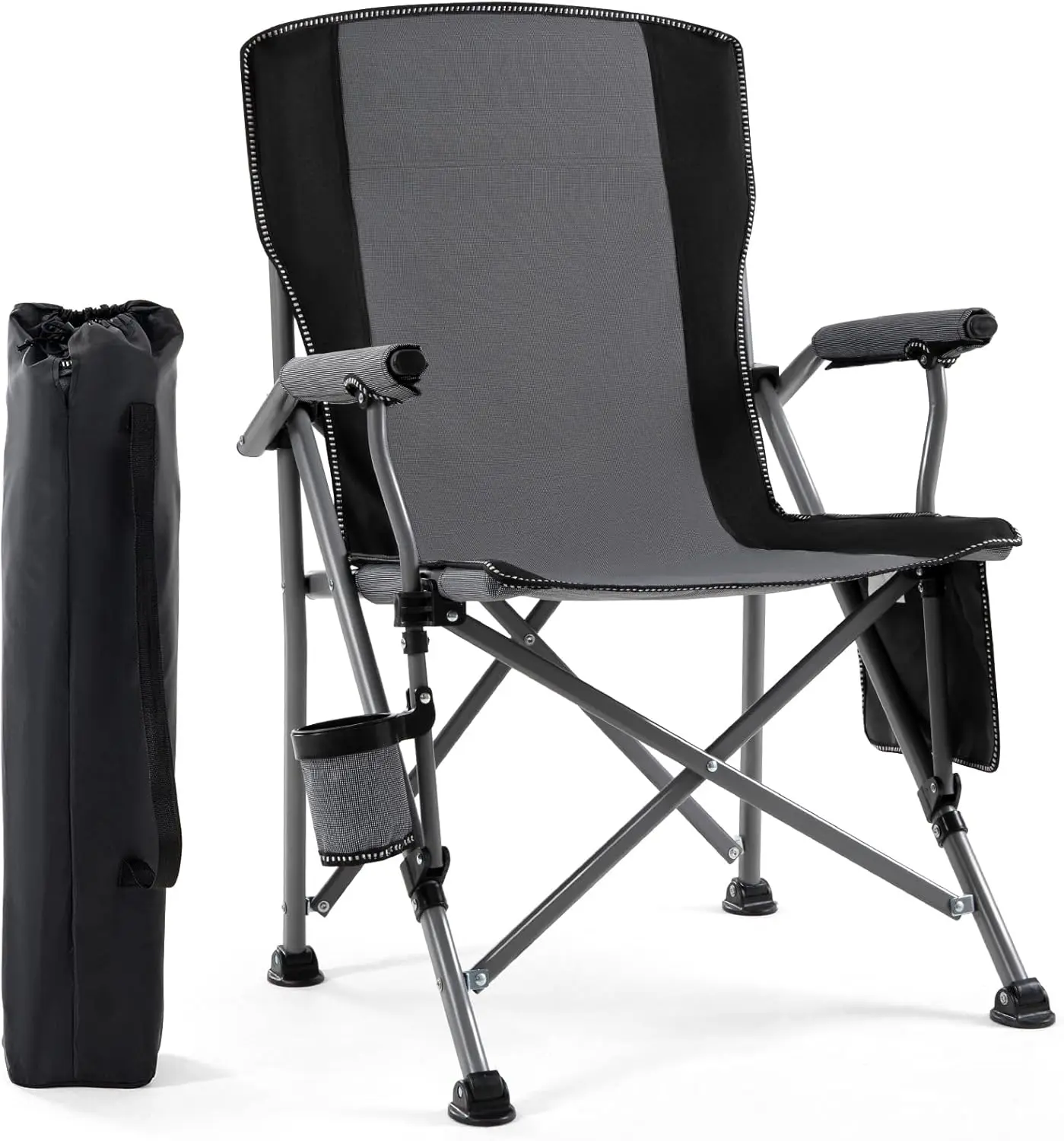 

Складной туристический стул для улицы, легкий, портативный, с высокой прочной опорой, выдерживает до 150 кг, с высокой спинкой и мягкой обивкой, для отдыха на природе.