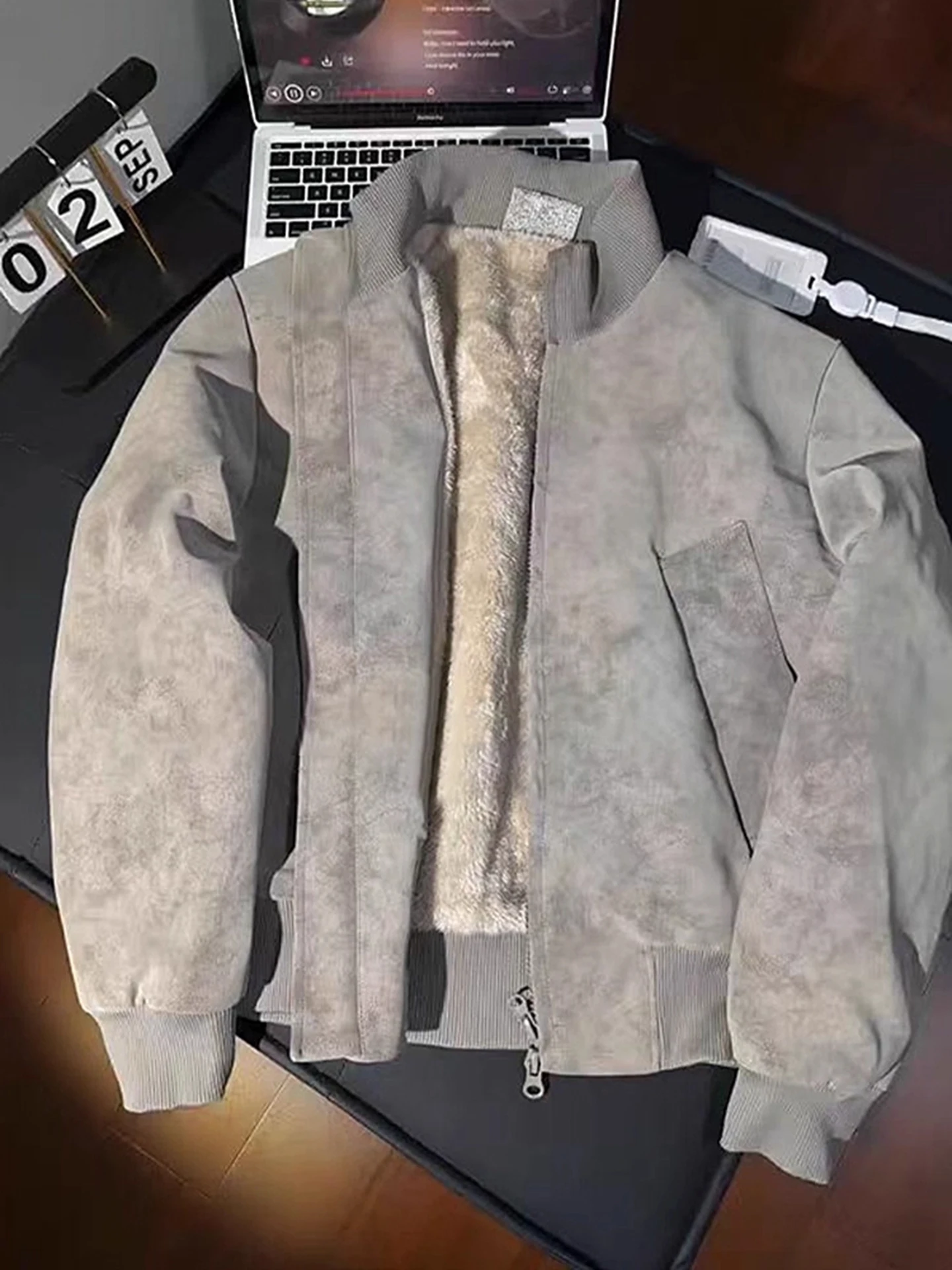 

Мужская зимняя куртка-бомбер из искусственной кожи в американском стиле, утепленная хлопком, с подкладкой из овечьего флиса, верхняя одежда