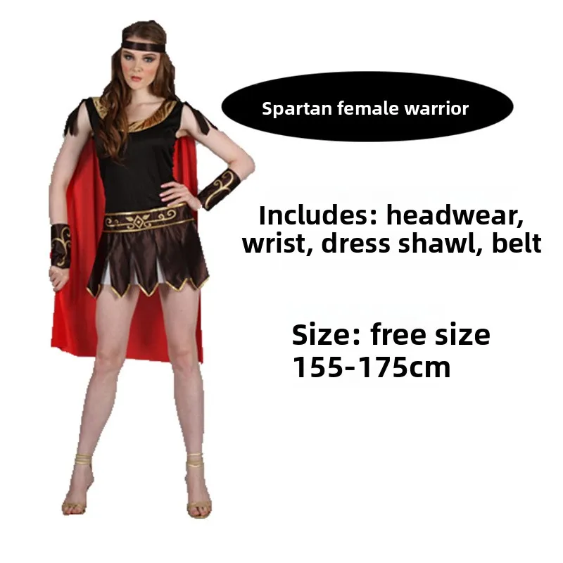 أزياء الهالوين للحفلات الراقصة للبالغين من الرجال والنساء، فساتين الساموراي الرومانية المصارع المتقشف المحارب للأطفال الوالدين والطفل