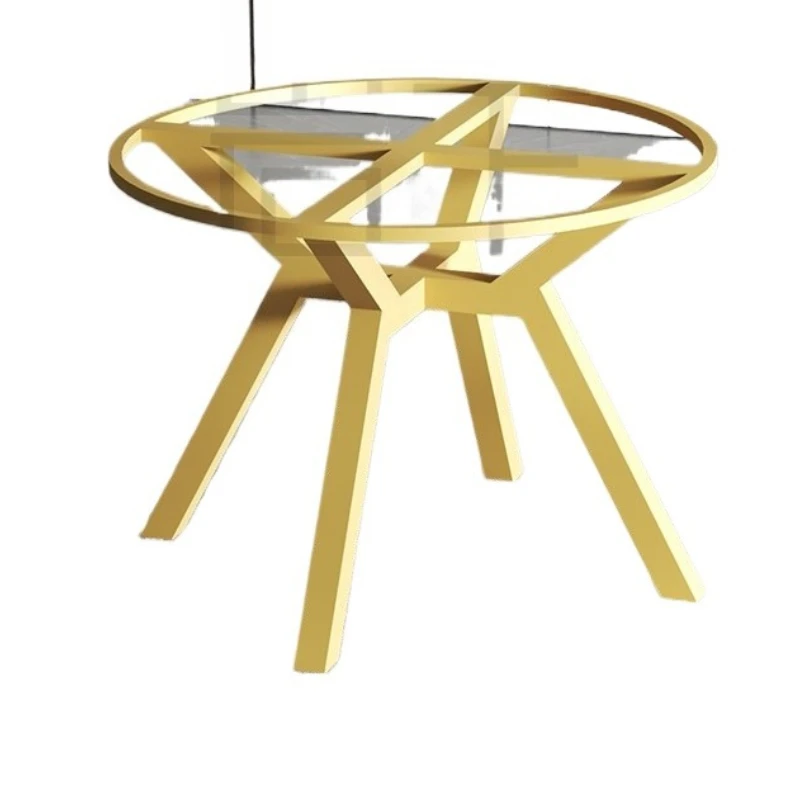 

Light luxury rock slab round foot bracket marble table foot Nordic dining foot bracket custom metal support leg table rack