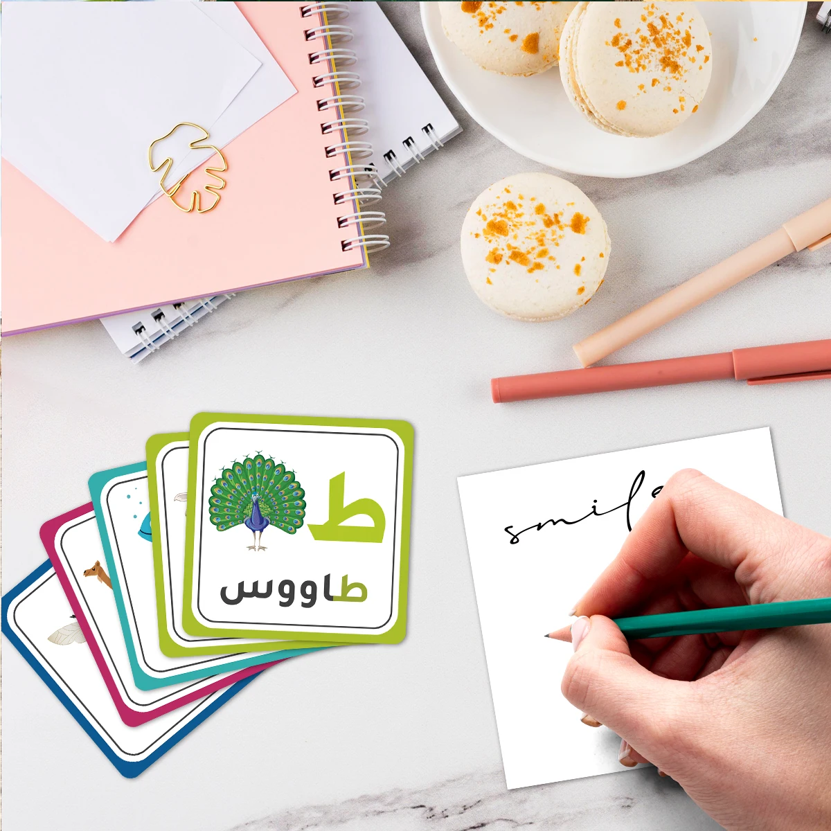 28 قطعة من بطاقات نطق الحروف الأبجدية العربية مع نمط حيواني لتنوير اللغة للأطفال وتعلم المرح والتعليم في مرحلة ما قبل المدرسة #6