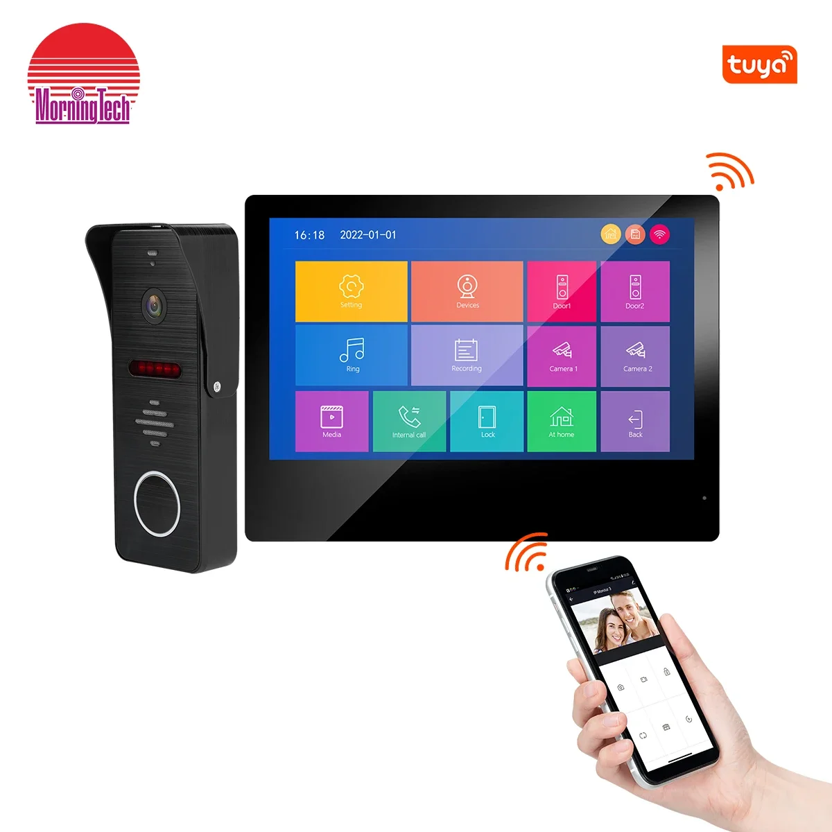 10 Inch WiFi Video Intercom Home TUYA Smart Life Video Door Phone System Wireless Touch Screen 1080P RFID Video Doorbell Camera