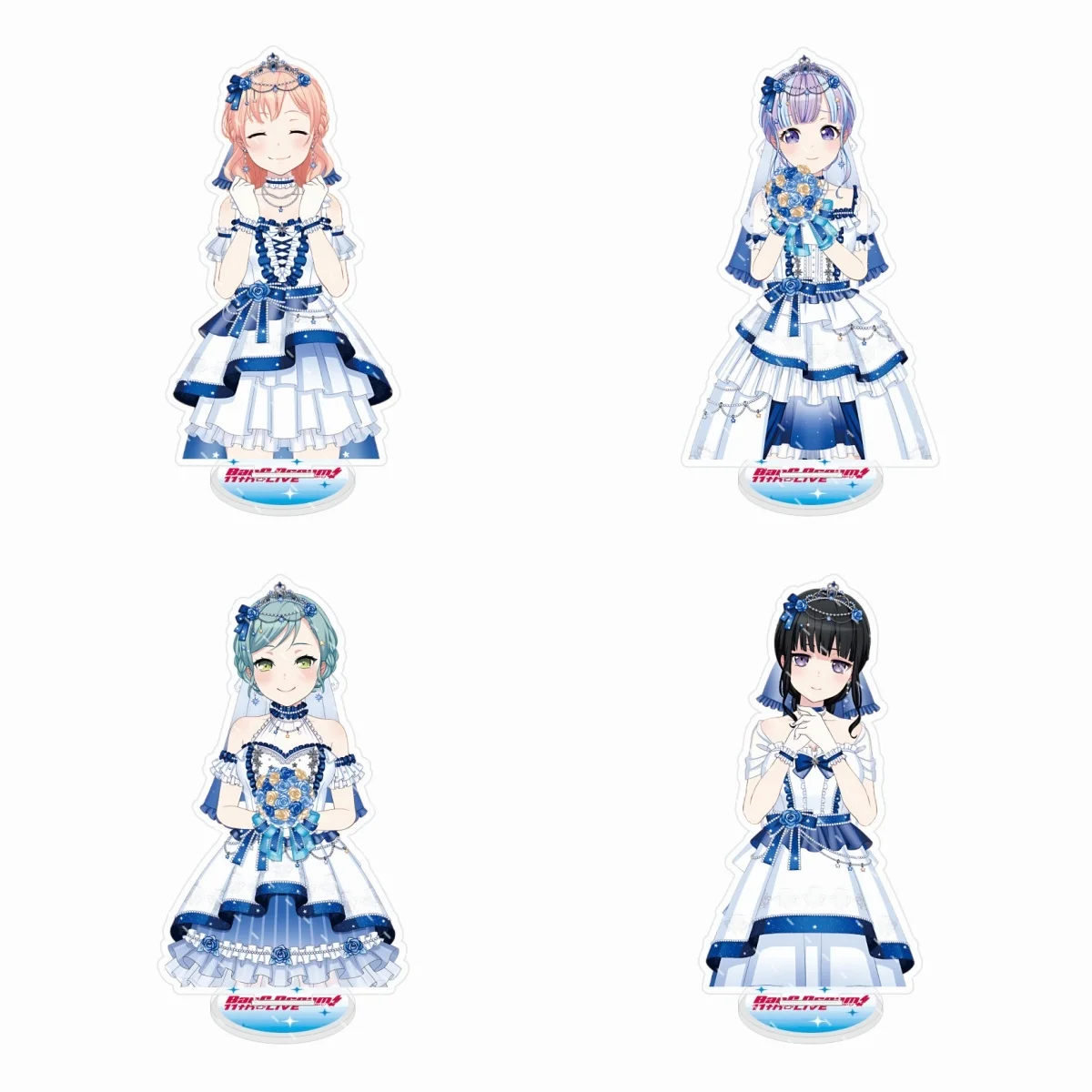 ¡Juego de Anime BanG Dream! ¡BanG Dream! Soporte de acrílico Hatsune Ouma Saeko Shirayuki Chihiro Segawa Kaoru, modelo de placa de escritorio, 11th ☆LIVE