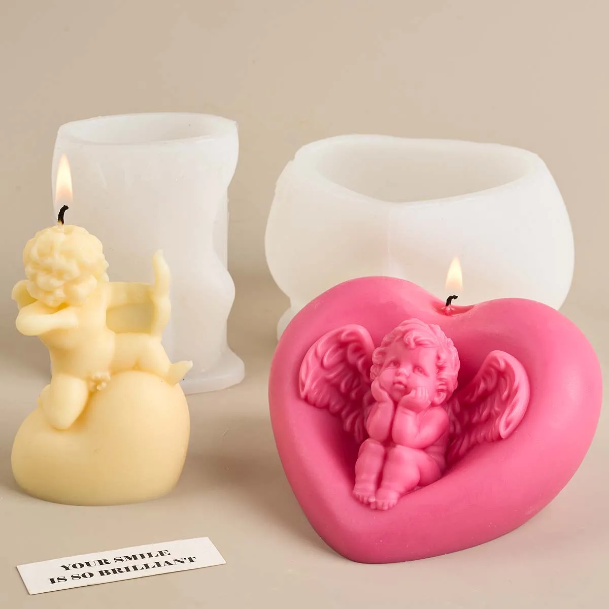 Süße Liebe Engel Kerze Silikonform DIY handgemachte Winged Ange duftende Seife Gips Harz Handwerk Gussformen Home Decor Supplies