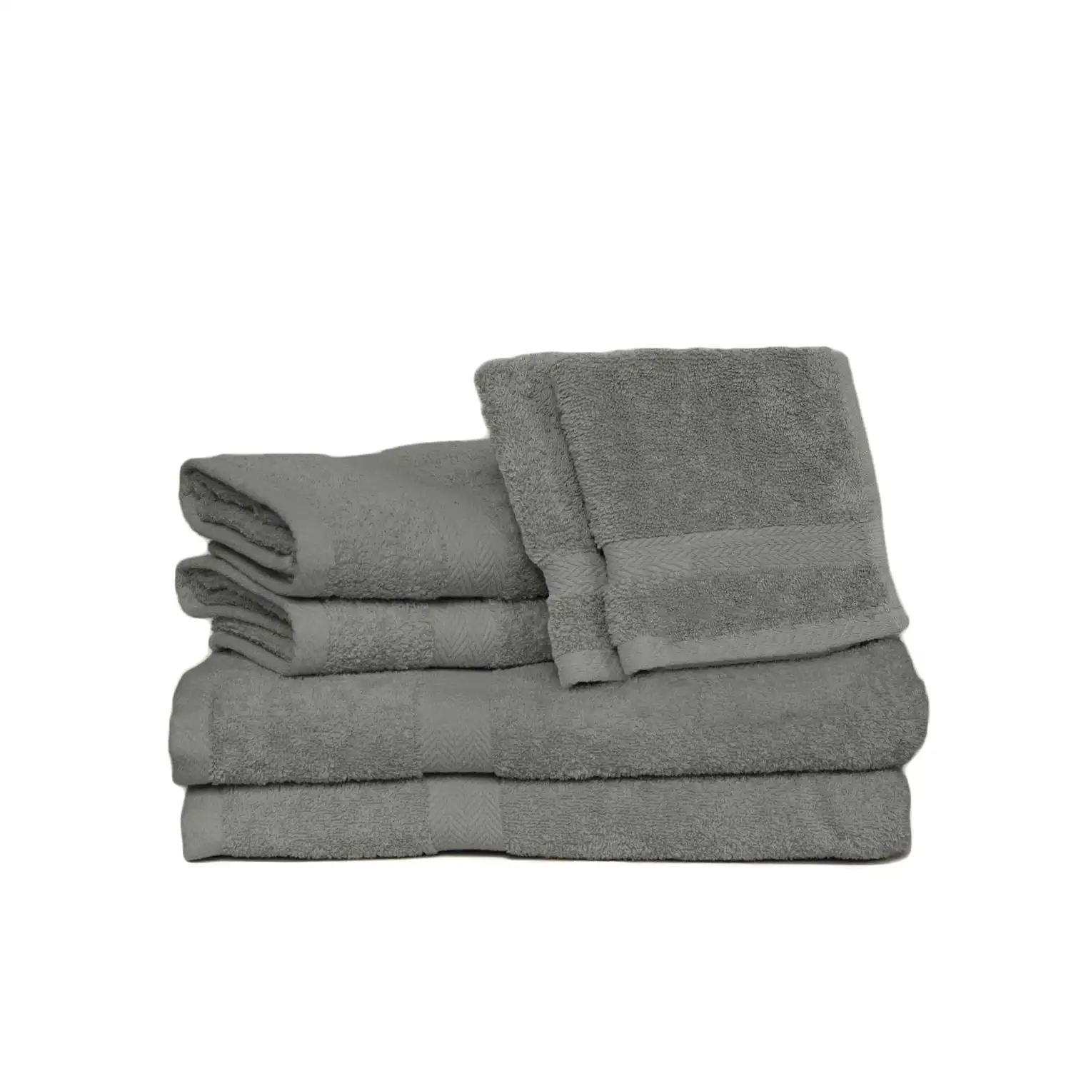 

Deluxe Basics 6-Piece Solid Luxury Towel Set, Pearl Gray