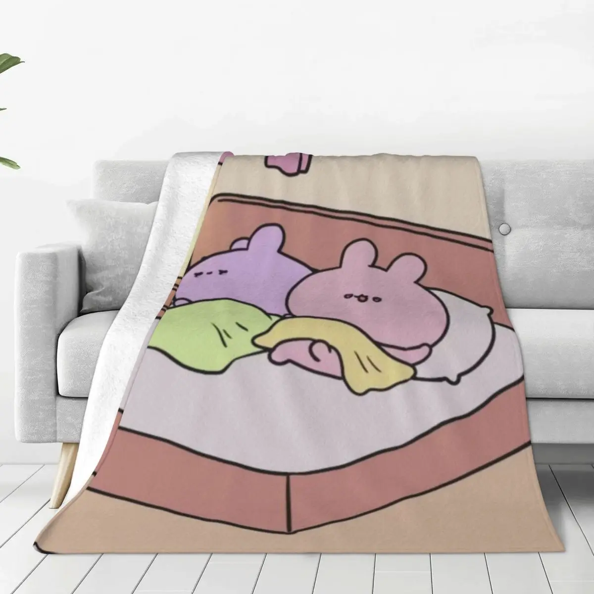 Asamimichaan Cute Asamimi Blanket Sofa Bedroom Bed Home Office Nap Blanket Car Travel Picnic Blankets Gift