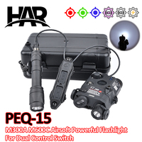 PEQ PEQ-15 Tactical Surefir M600C M300A Flashlight AR15 Airsoft Dual Control Switch Hunting Accsesories Red Dot Green Blue PEQ15