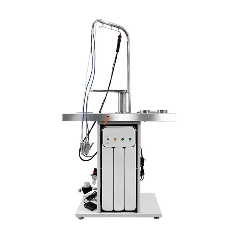 Stainless Steel Spot Removing Table Vacuum Garment Stain Remover Machine 220V Foot Pedal Control High Pressure Stain Flushing