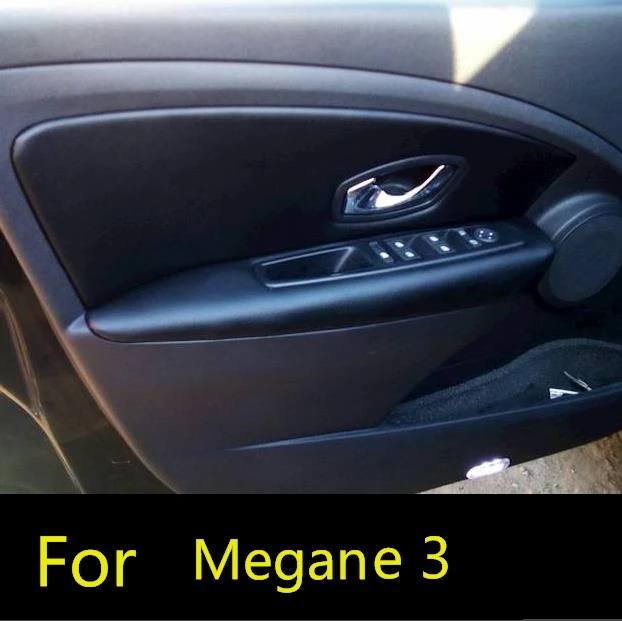Microfiber Door Panel /Armrest Leather Cover Protective Trim For Renault Megane 3 / Fluence Car Interior with Mount Fittings