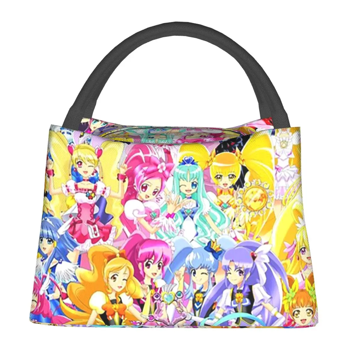 Smile Precure Lunch Bags Insulated Bento Box Resuable Lunch Tote Picnic Bags Cooler Thermal Bag for Woman Girl Travel