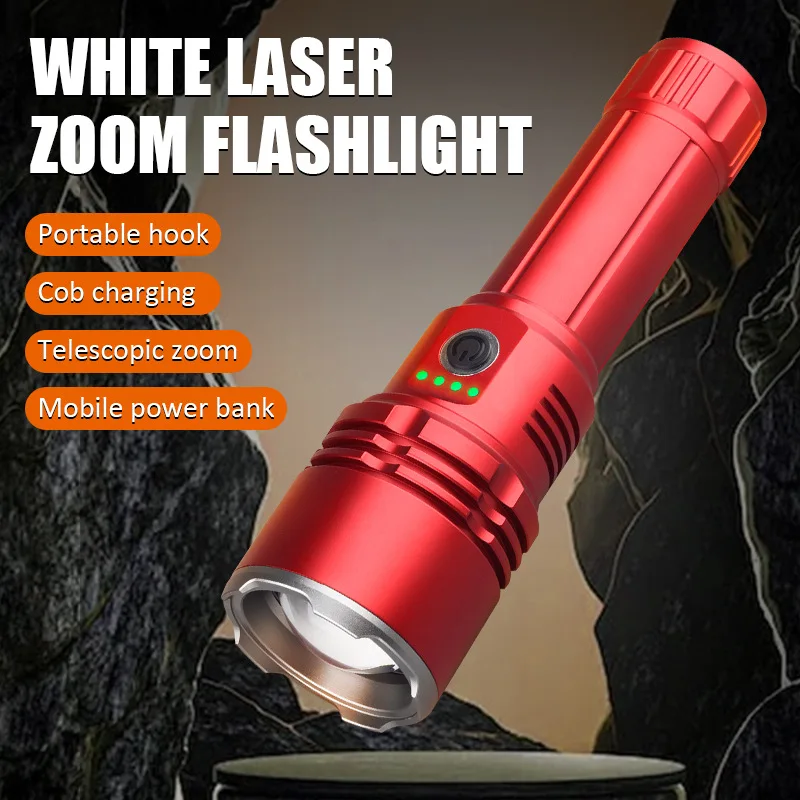 

Zoomable Flashlight with Strong Focusing Light Source Can Ignite Flames Plastic Safety Product for Lighting in the Dark