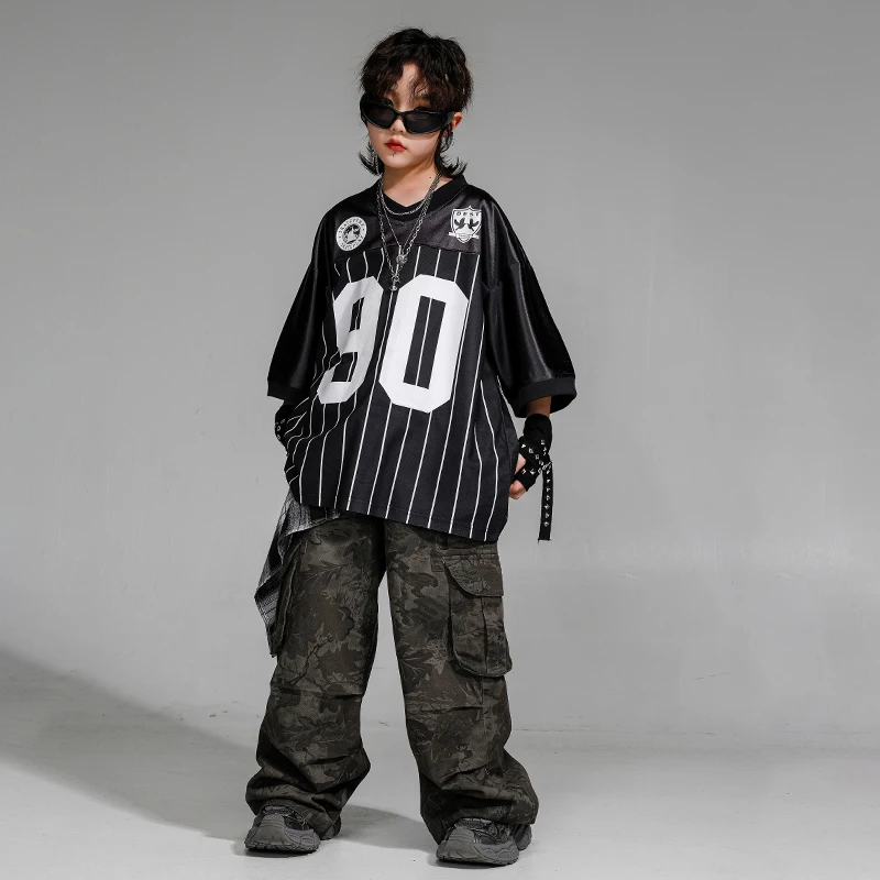 Hip Hop Kleidung Jungen Baseball Cargo Hosen Mädchen Street Dance Mantel Streetwear Kinder Jazz K-pop Kleidung Sets Kinder Kostüme