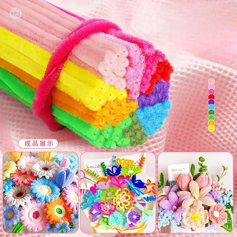 100-pecas-de-hastes-de-chenille-macaron-em-cores-pastel-classicas-limpadores-de-cachimbo-varetas-macias-para-diy-buque-de-flores-artesanais-e-artesanato-infantil
