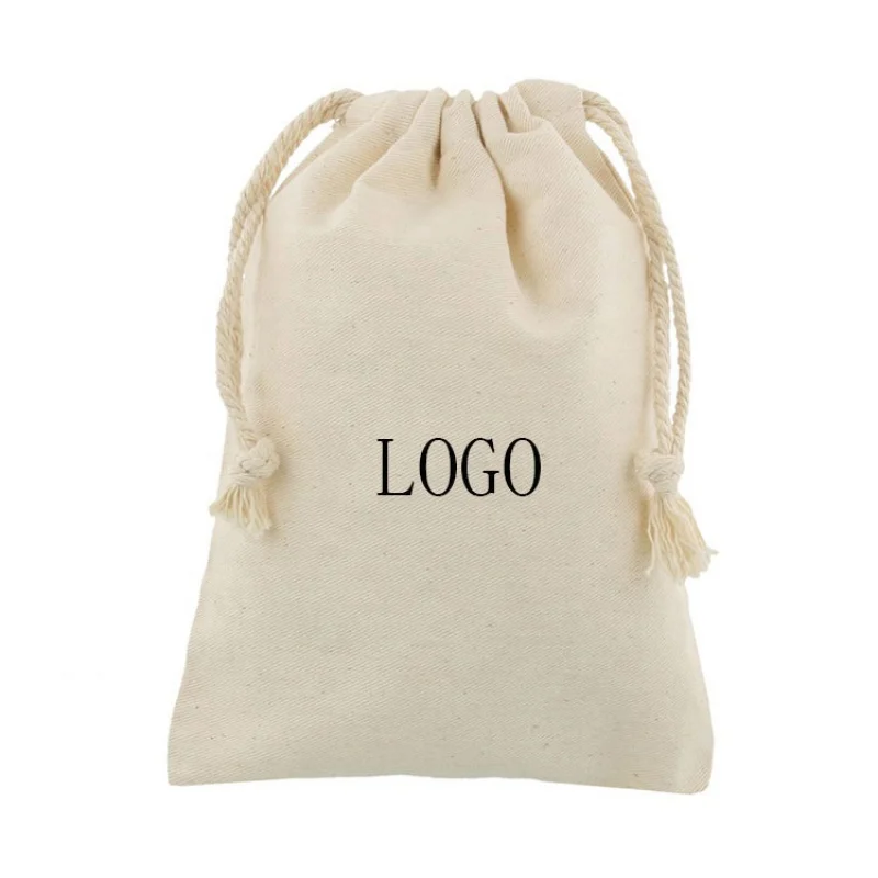 Sac cadeau en pur coton avec cordon de serrage, personnalisé avec logo, fournisseurs chinois