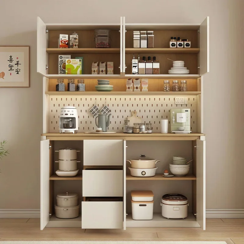Side cabinet household storage combination integrated wine cabinet living room storage hole board solid wood