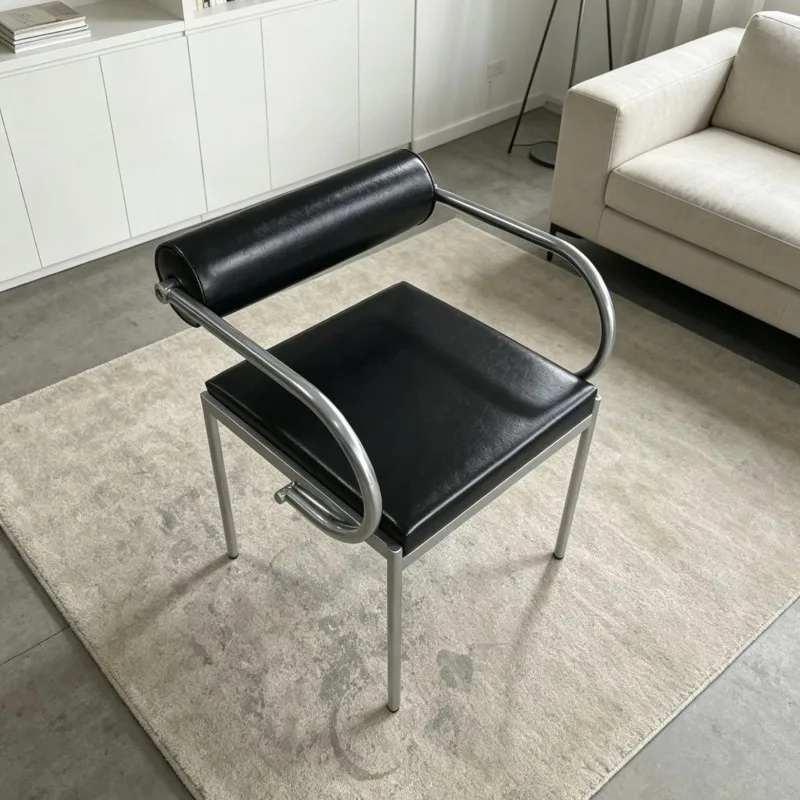 Modern Dining Chairs Metal Chair with Backrest Luxury Interior Chair Minimalism Living Room Armchairs Single Person Furniture