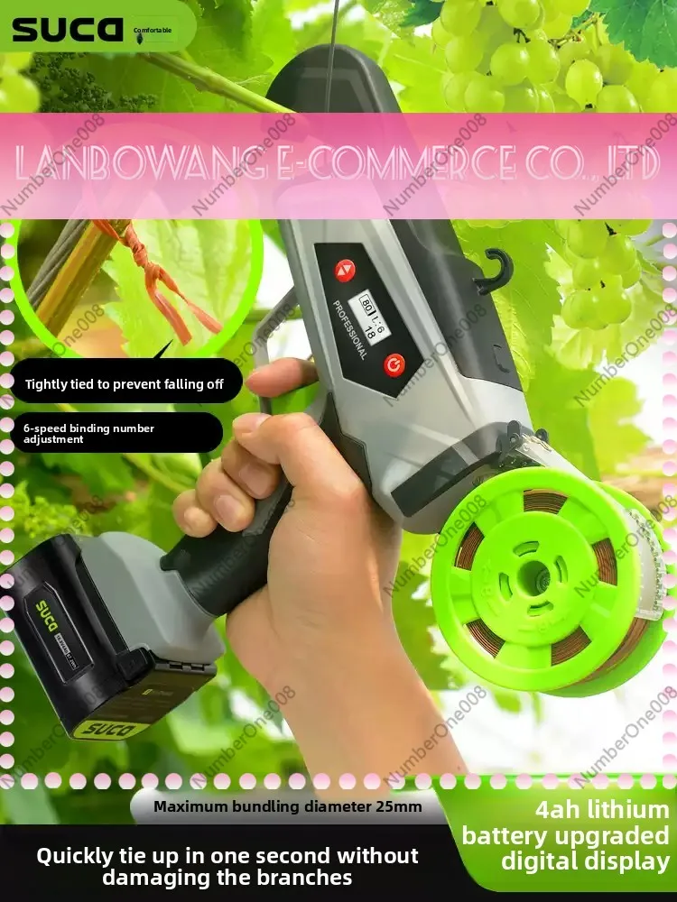 Electric Branch Binding Machine 0-25mm Plant Branch Tying Binding Fram Tool Grape Kiwi Tomato Vines Tied Branch Binding Device