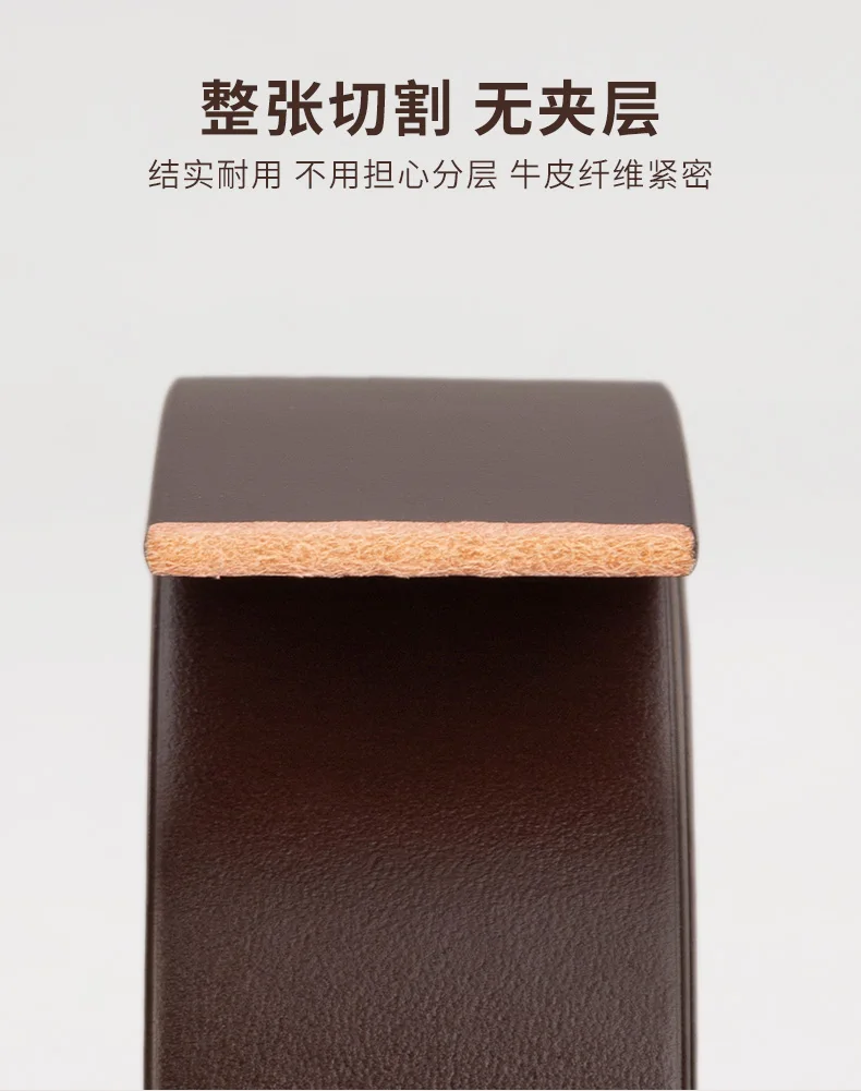 Pure Cowhide Belt Strap 3.4CM Round Hole Belt No Buckle Genuine Leather Belts High Quality Without Buckle Belt Men Women