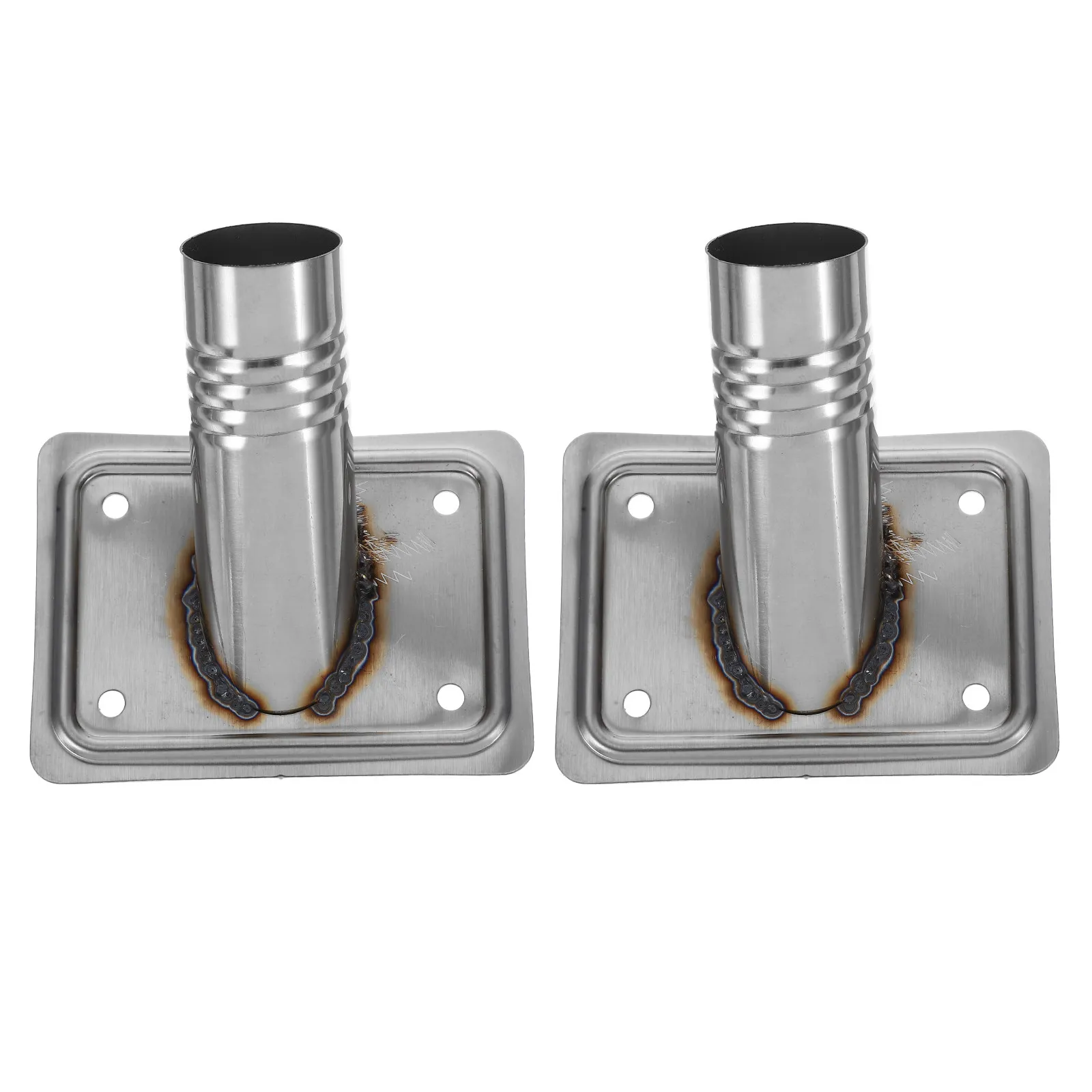 2Pcs Mop Pole Accessories Metal Threaded Tip Stainless Steel Adapter for 25Mm Handle Diameter Home Office Commercial Cleaning
