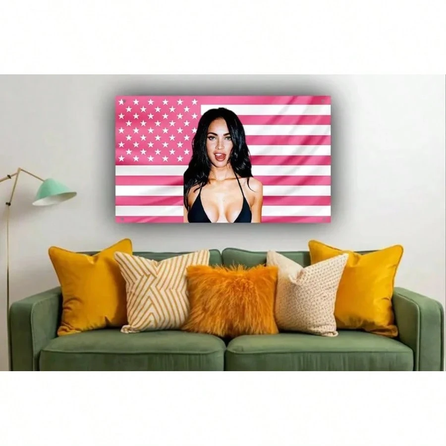 Hot Actress Flag - Megan Fox Inspired Poster Flag for Dorms, Bedrooms & Man Caves