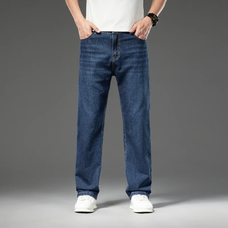 2025年新型 超薄型 通気性 ルーズ デニム ストレート ビジネス ジーンズ パンツ
