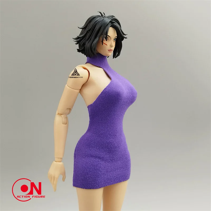 1/12 escala sexy malha alta pescoço sem costas design macacão camisola caber 6 polegada bjd feminino soldado figura de ação corpo bonecas