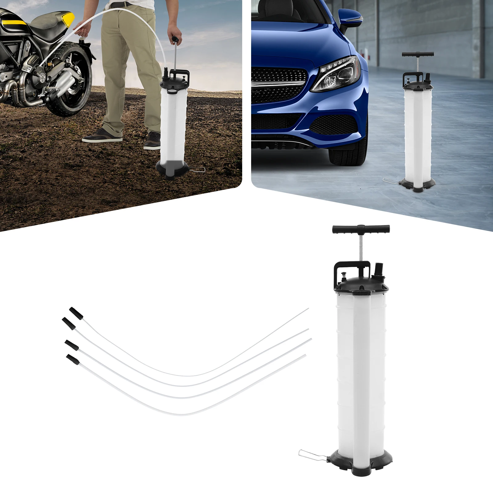 Pompe d'extraction d'huile manuelle, pompe de transfert de liquide de 1,8 gallon avec 4 tuyaux, extracteur d'huile sous vide pour voiture, bateau, moteur, transmission, pompe manuelle portable facile à utiliser