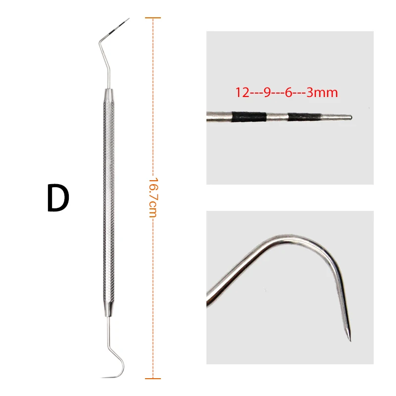 1 st Dental Rvs Parodontale Sonde Met Scaler Explorer Instrument Tool Endodontische Apparatuur Materiaal Sonde