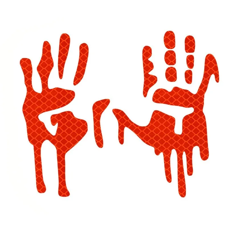 Halloween Bloody Handprint Reflective Car Sticker Horror Decor for Car Window Motorcycle Helmet Auto Exterior Accessories
