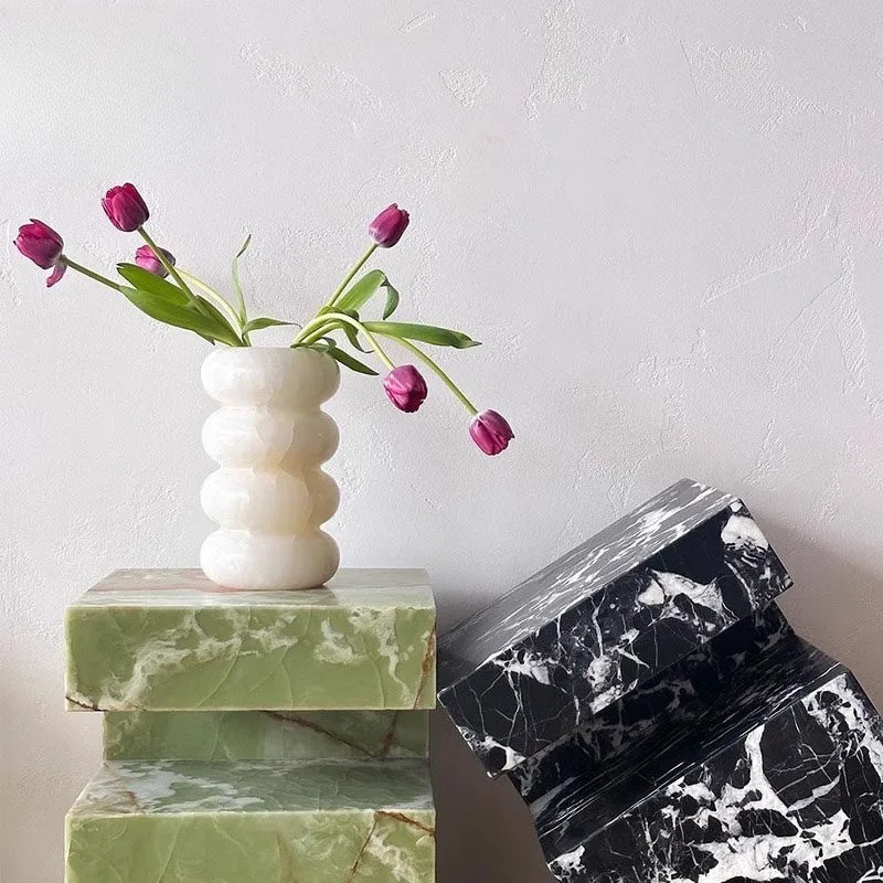Minimalist Natural Jade Vase High Value Designer Decor for Living Room