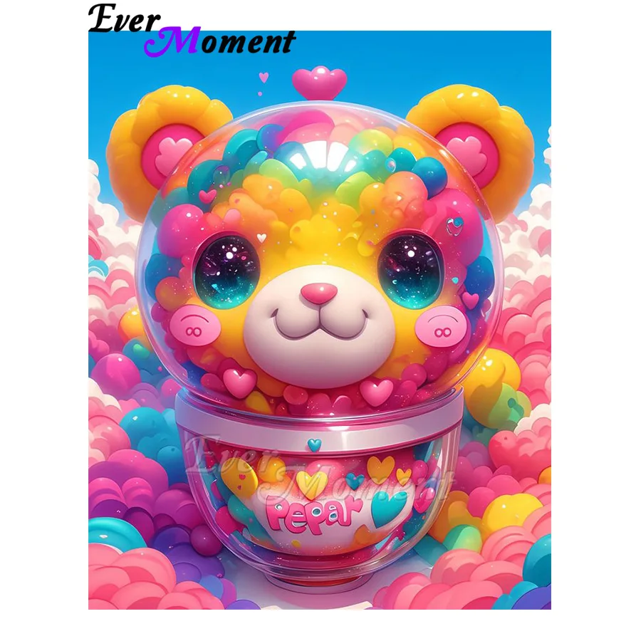 Ever Moment 5D Diy Cartoon Diamond Painting Kit Candy Bear Full Drill Arts Canvas Home Decor Gift for Kids ASF3033