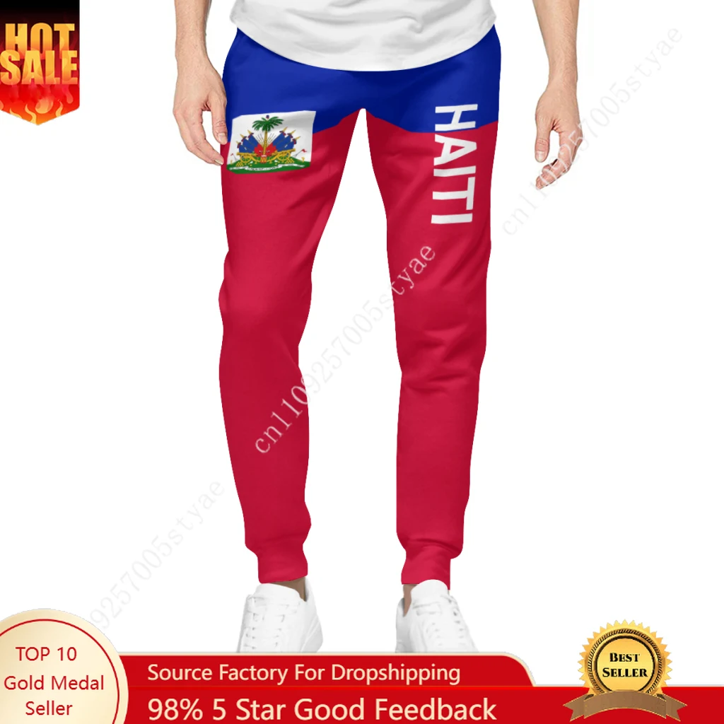 Haiti Flag Haitian Pants Mens Sweatpants with Pockets Sports Joggers Pants Casual Long Pants Loose Trousers with Drawstring 2026