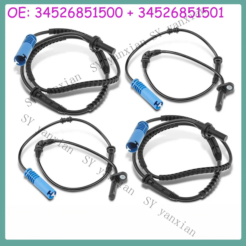 SY+ 4* Front Rear L+R ABS Wheel Speed Sensor For MINI Cooper 34526851501 34526851500